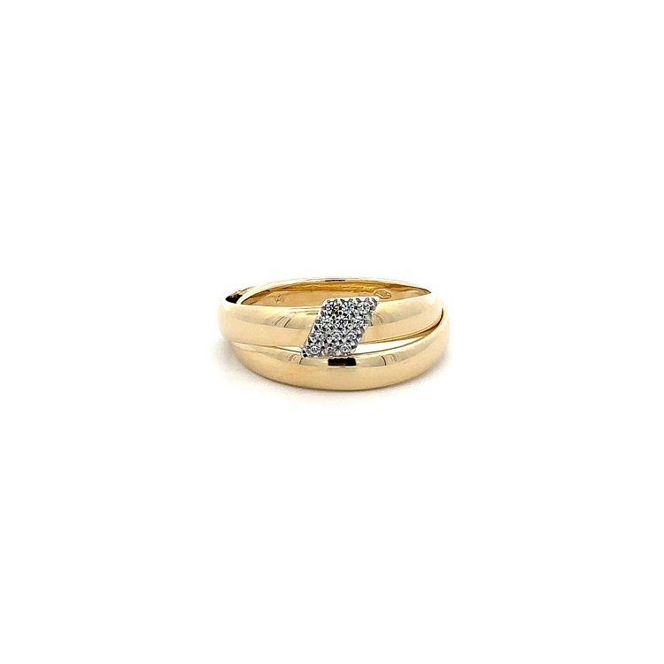 Nhẫn kết hợp vàng và zirconia