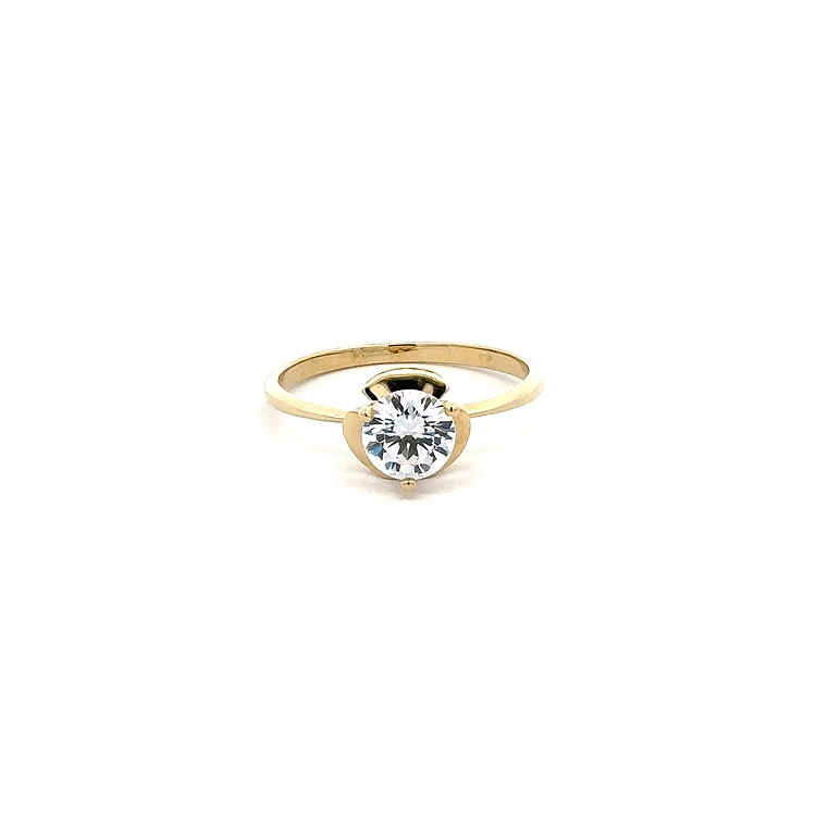 Nhẫn đính hôn bằng vàng với đá zircon