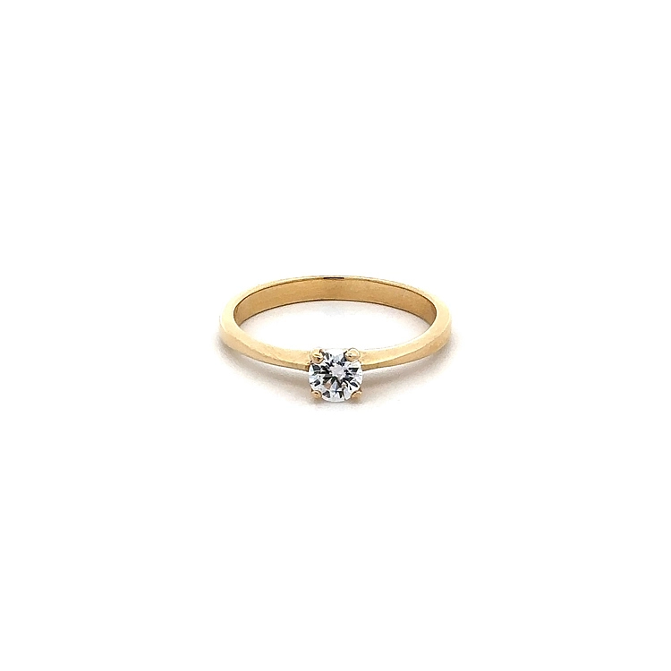 Nhẫn răng zircon vàng