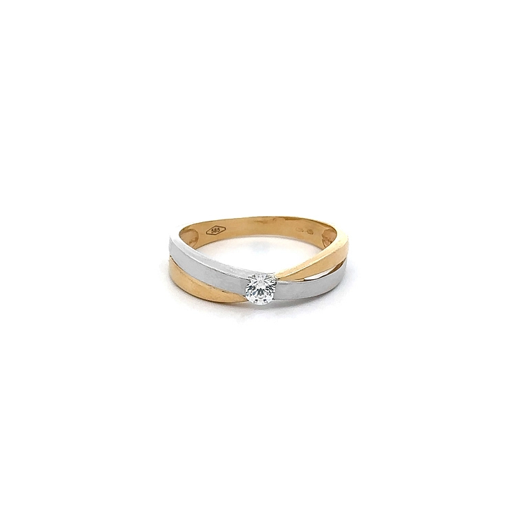 Nhẫn đính đá Zircon làm từ vàng kết hợp