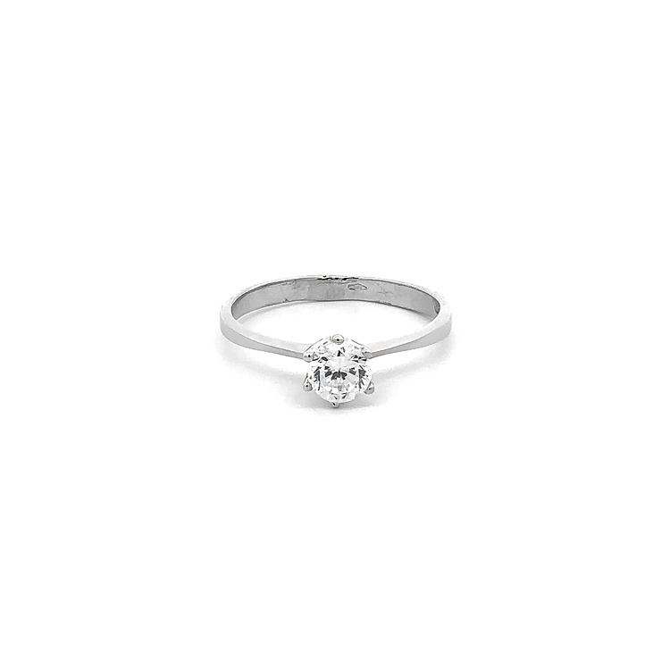 Nhẫn đính hôn bằng vàng trắng và zircon