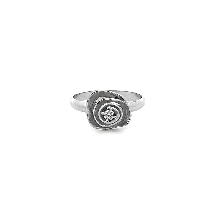 Nhẫn đính đá zircon từ vàng trắng