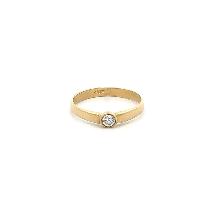 Nhẫn răng zircon vàng