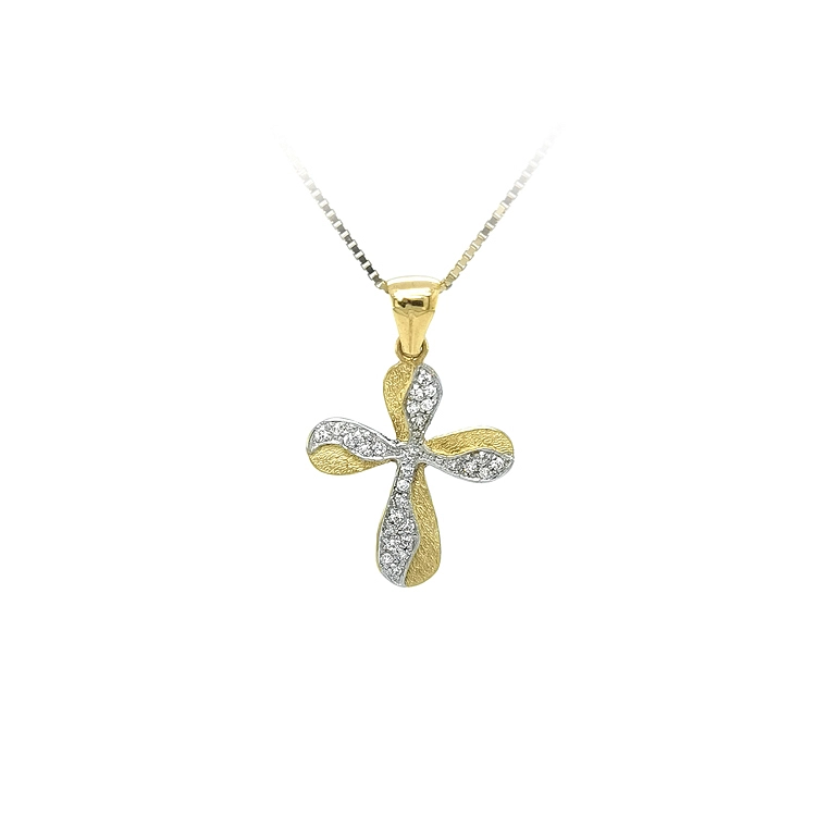 Thánh giá vàng với đá zircon