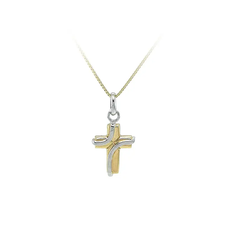 Mặt dây chuyền thánh giá bằng vàng kết hợp
