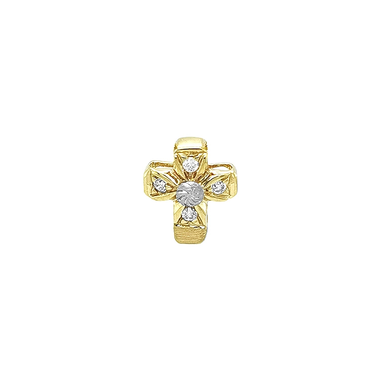 Mặt dây chuyền vàng hình thánh giá đính đá zircon