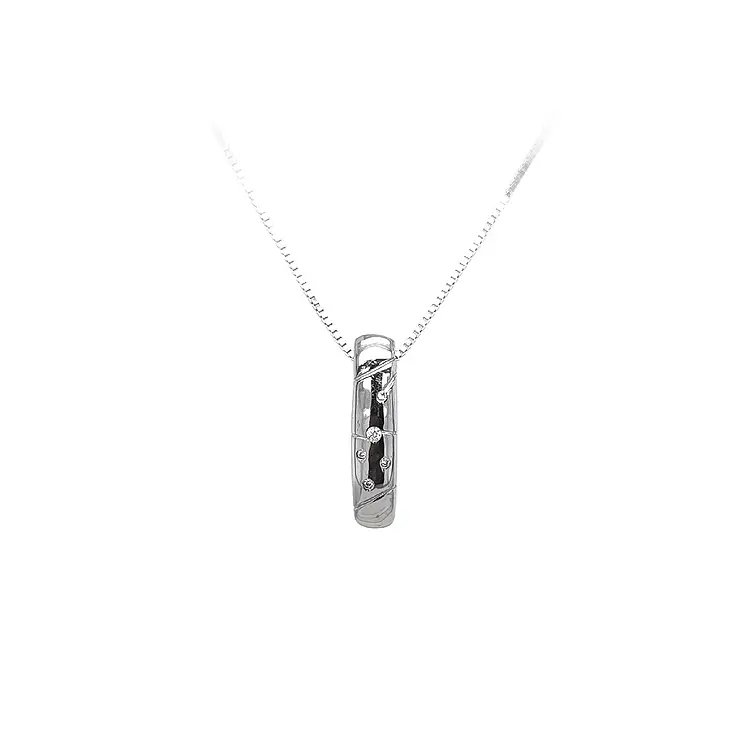 Mặt dây chuyền bằng vàng trắng đính đá zircon trắng