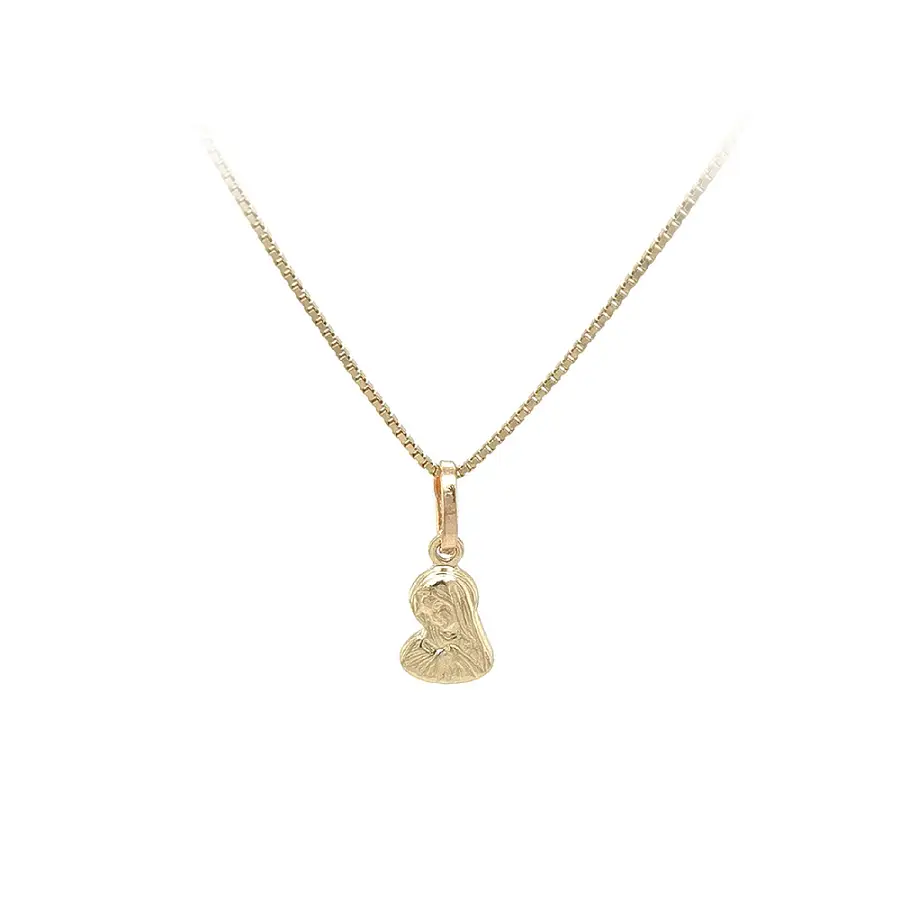 Mặt dây chuyền vàng tinh thần với họa tiết Đức Mẹ Đồng Trinh và Chúa Giêsu Kitô