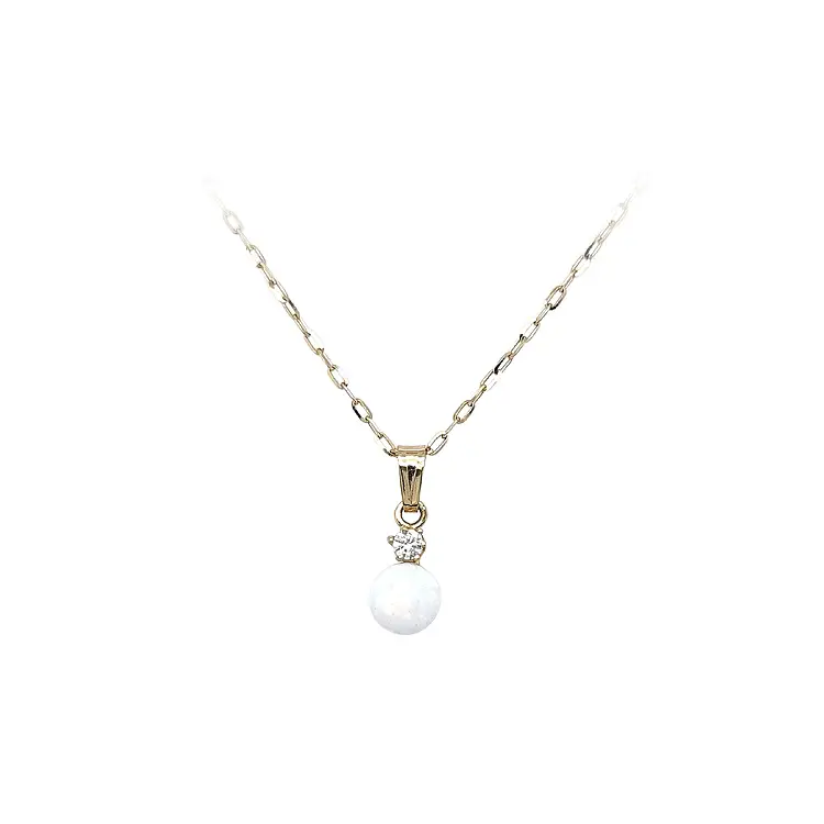 Mặt dây chuyền vàng đính đá opal