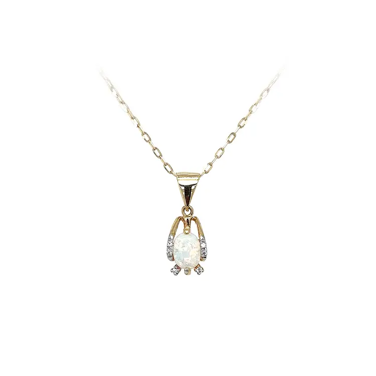 Mặt dây chuyền vàng đính ngọc opal và zircon