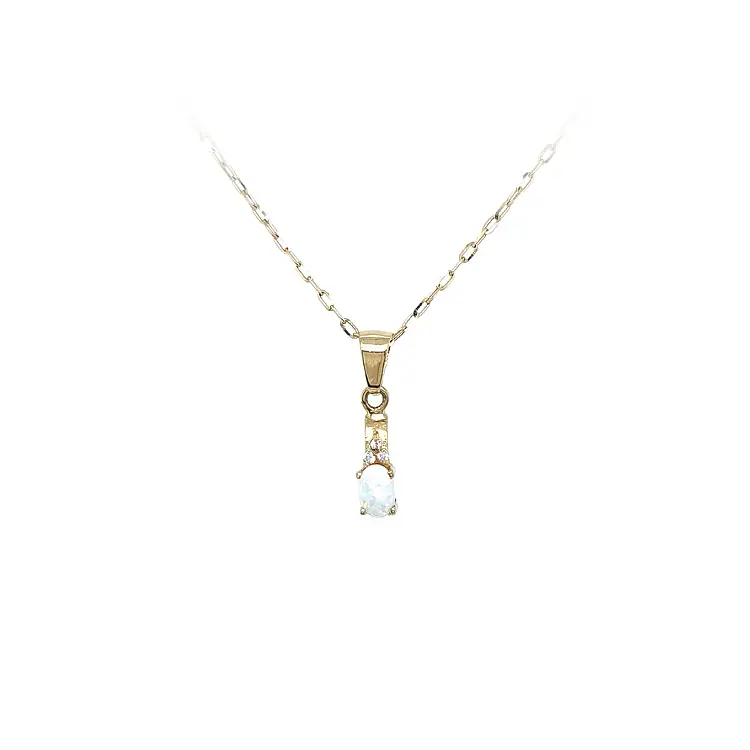 Mặt dây chuyền vàng đính đá opal