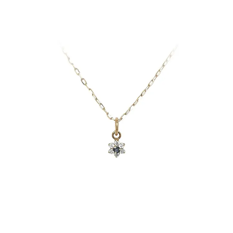 Mặt dây chuyền vàng đính đá xanh