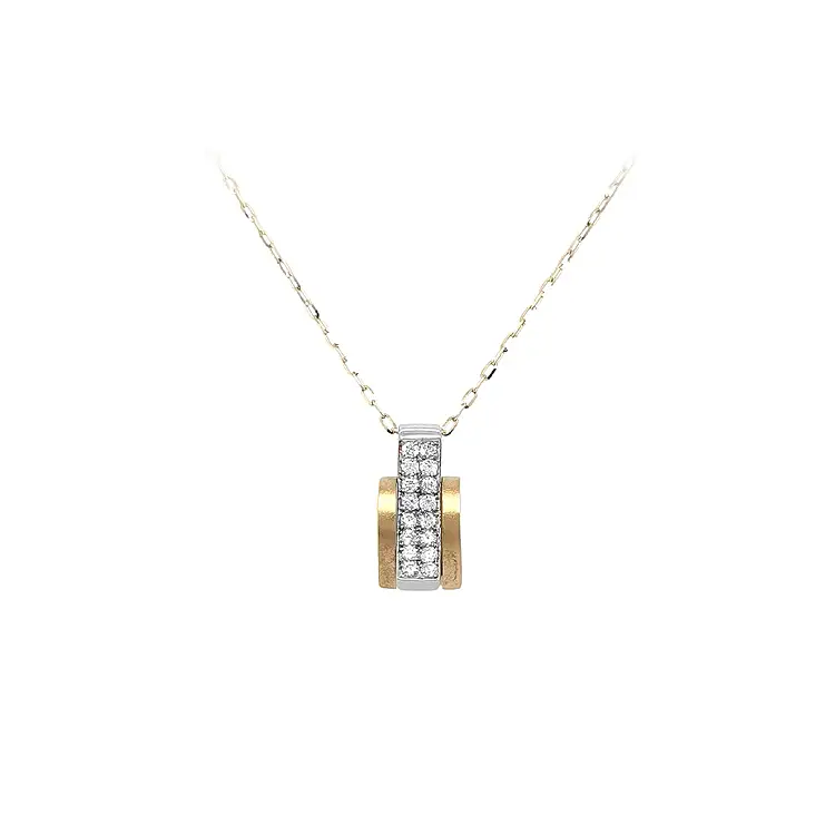 Mặt dây chuyền đính đá zircon làm từ vàng kết hợp