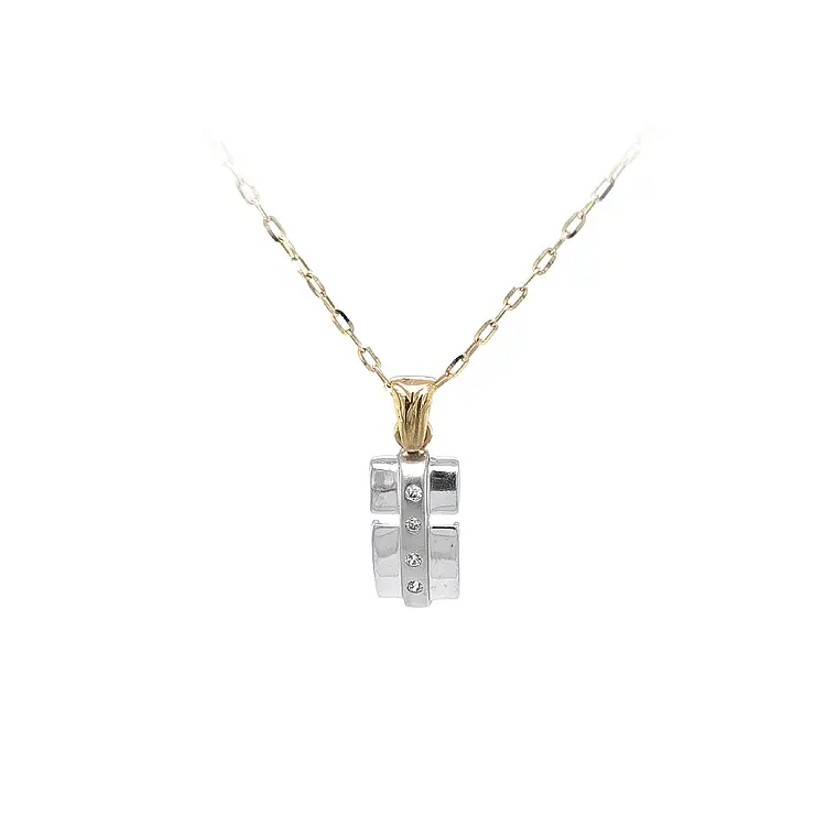 Mặt dây chuyền vàng đính đá zircon làm từ vàng kết hợp