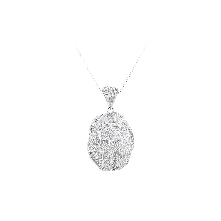 Mặt dây chuyền bằng vàng trắng đính đá zircon trắng