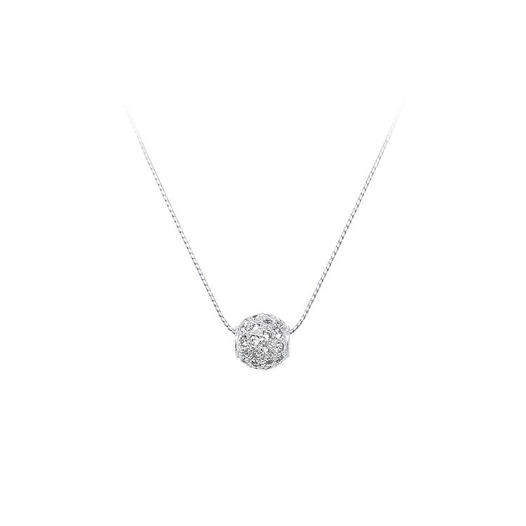 Mặt dây chuyền hình quả cầu với đá zircon trắng vàng