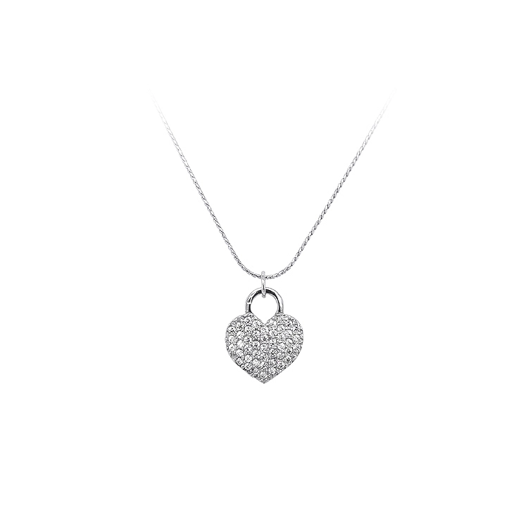 Mặt dây chuyền hình trái tim đính đá zircon