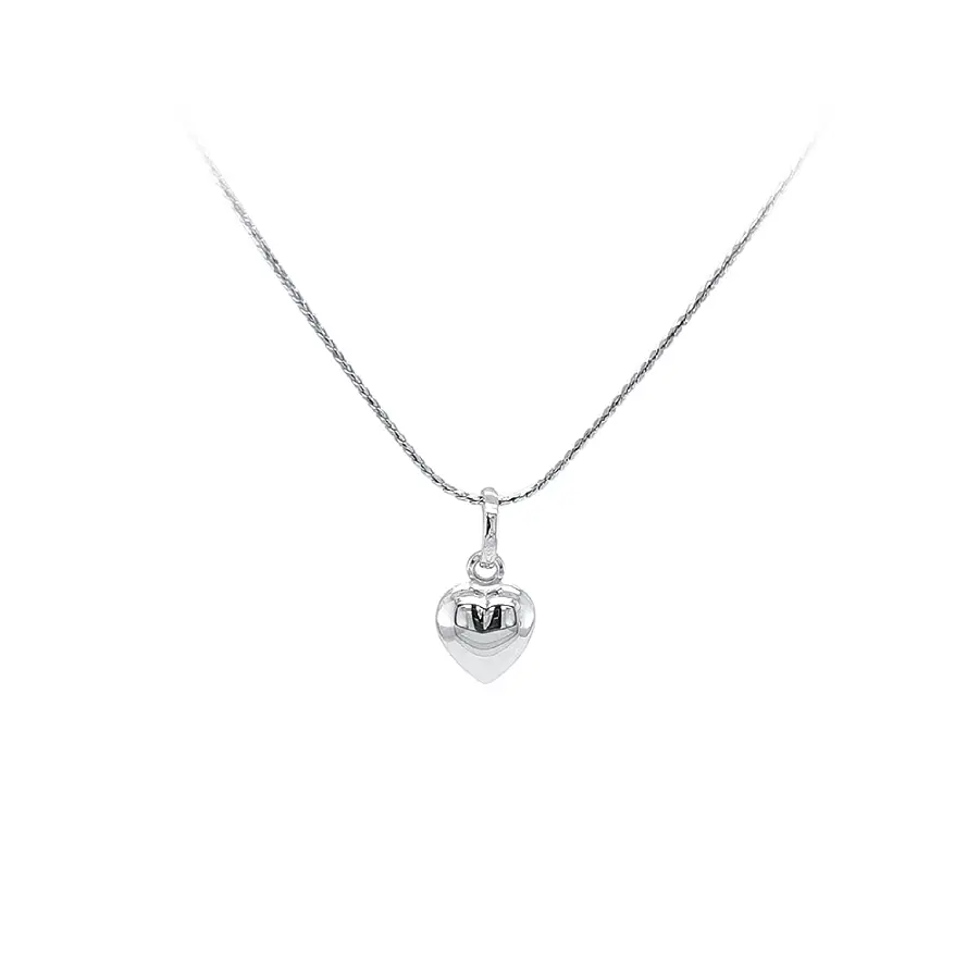Mặt dây chuyền hình trái tim bằng vàng trắng
