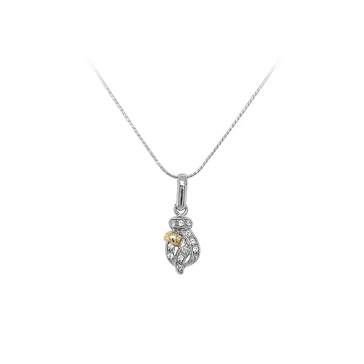 Mặt dây chuyền đính đá zircon làm từ vàng kết hợp
