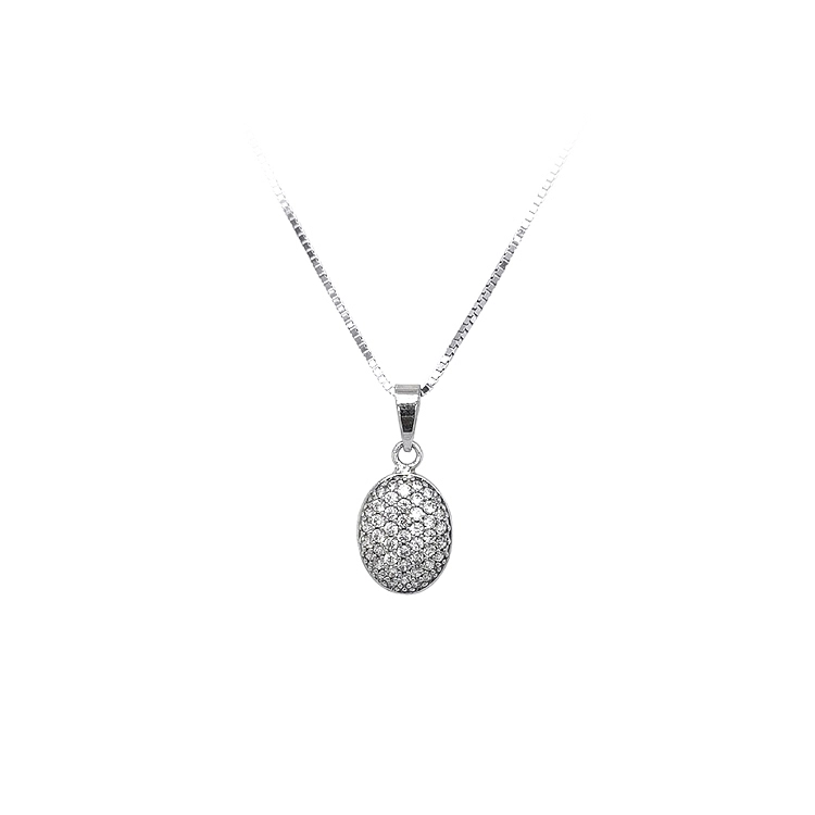 Mặt dây chuyền bằng vàng trắng đính đá zircon trắng