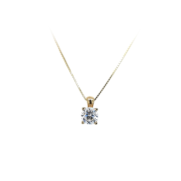 Mặt dây chuyền vàng đính đá zircon đơn