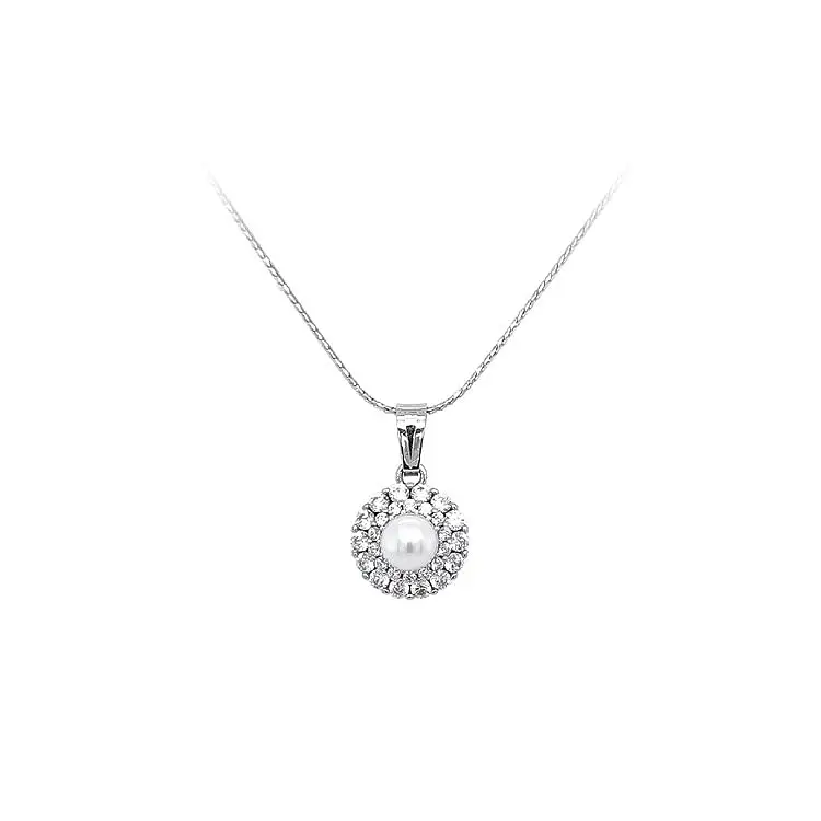 Mặt dây chuyền với ngọc trai trắng vàng