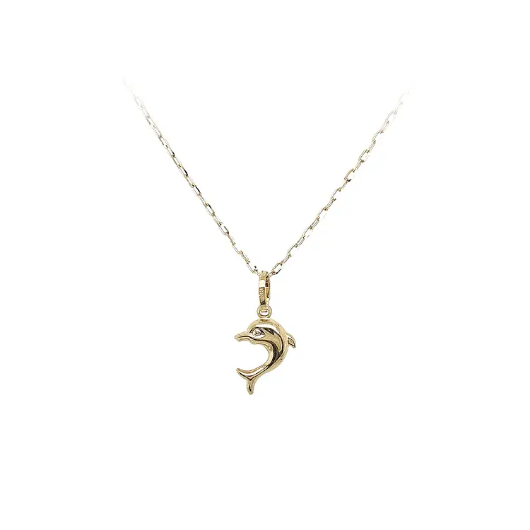 Mặt dây chuyền cá heo vàng