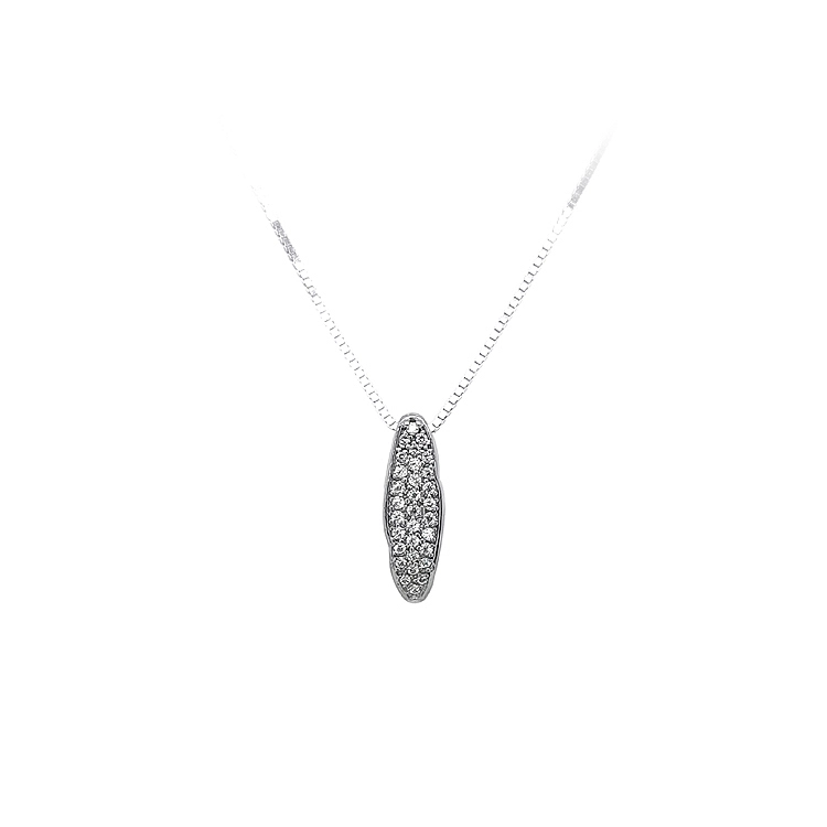 Mặt dây chuyền bằng vàng trắng đính đá zircon trắng