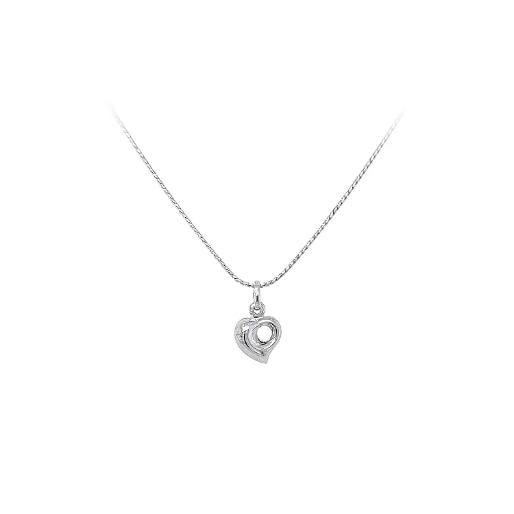 Mặt dây chuyền hình trái tim bằng vàng trắng