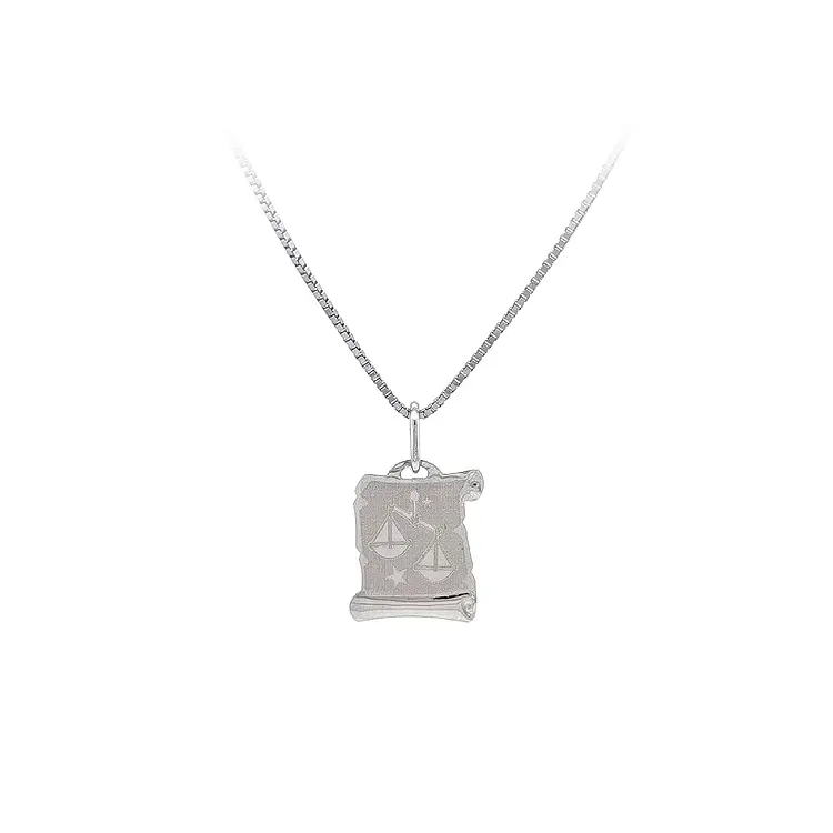 Mặt dây chuyền biểu tượng Cân bằng làm từ vàng trắng