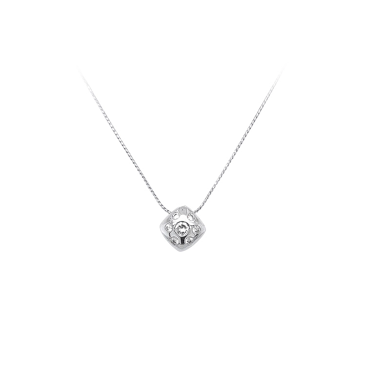 Mặt dây chuyền bằng vàng trắng đính đá zircon trắng