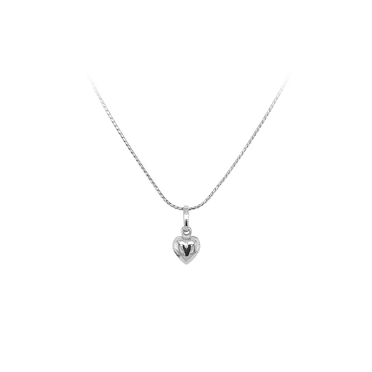 Mặt dây chuyền hình trái tim bằng vàng trắng