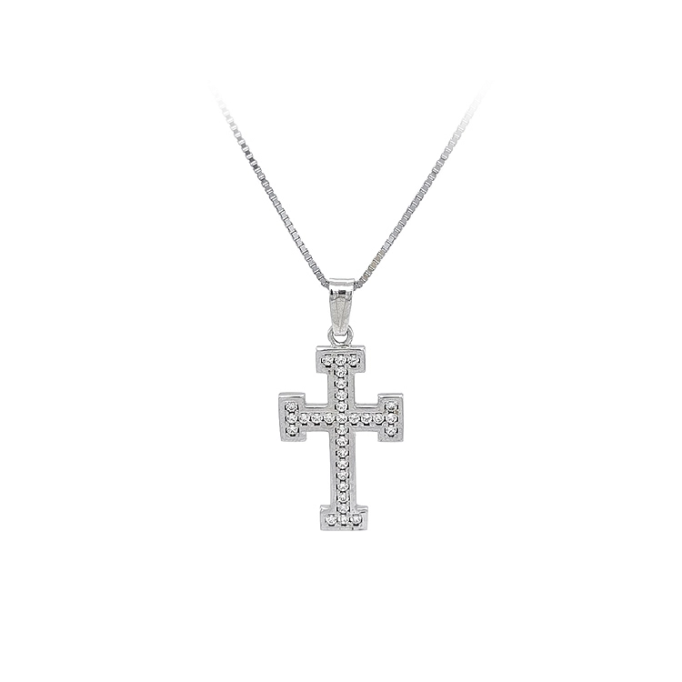 Thiết kế chéo với đá zircon trắng và vàng
