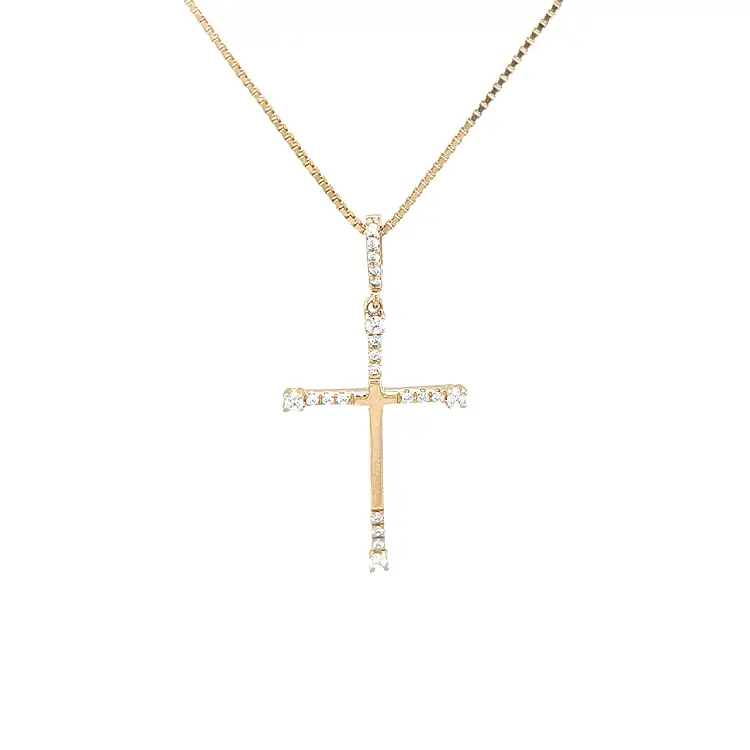 Thánh giá vàng với đá zircon