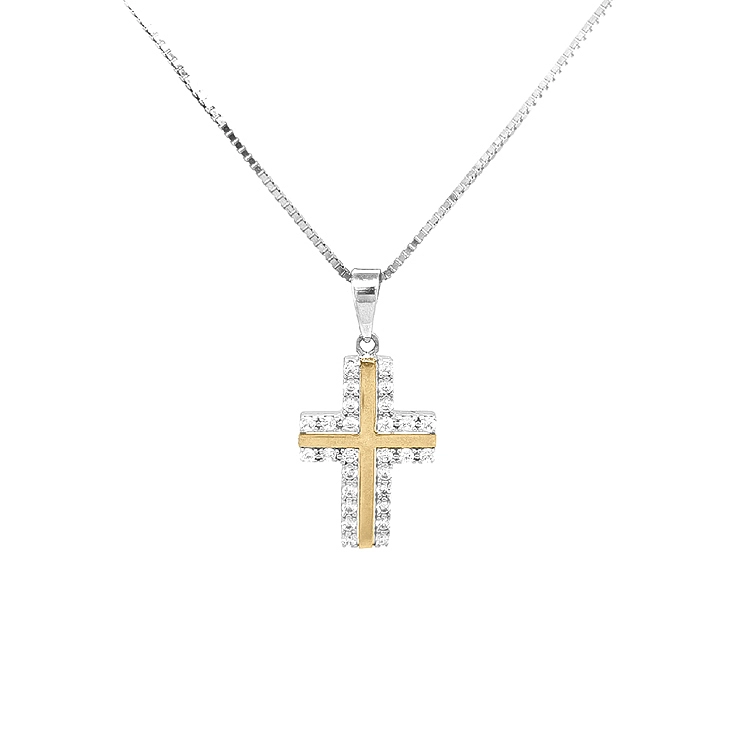 Thánh giá vàng với đá zircon