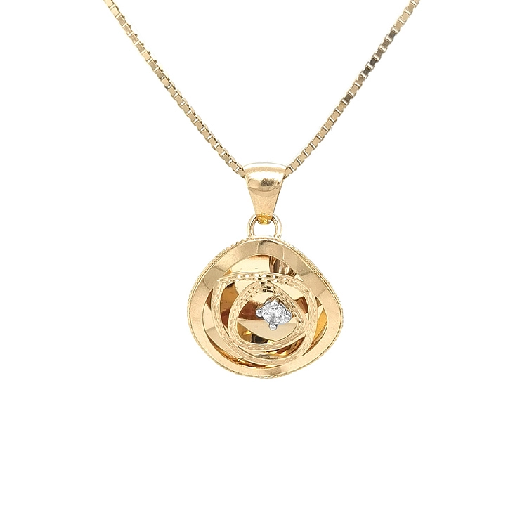 Mặt dây chuyền vàng đính đá zircon