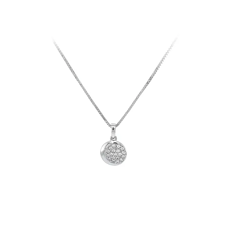 Mặt dây chuyền vàng trắng đính đá zircon