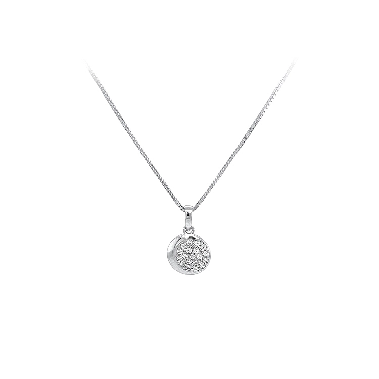 Mặt dây chuyền vàng trắng đính đá zircon