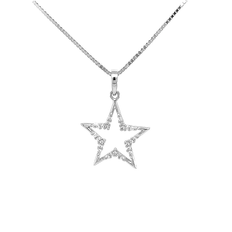 Mặt dây chuyền sao vàng đính đá zircon