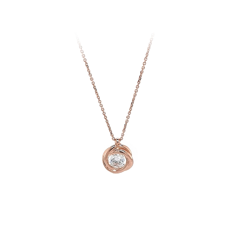 Vòng cổ đá zircon màu hồng vàng