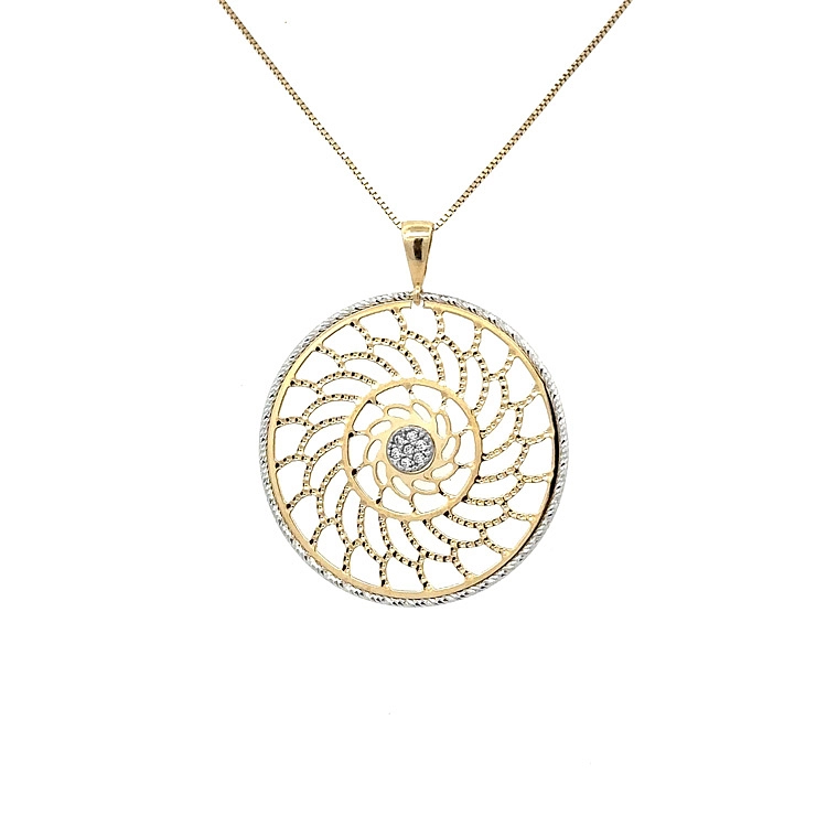 Mặt dây chuyền vàng đính đá zircon