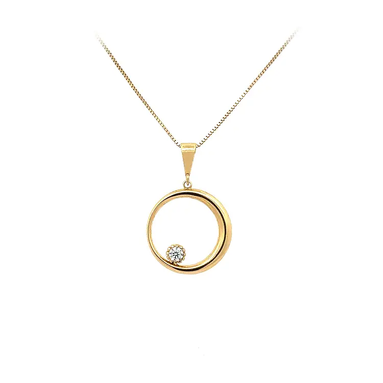 Mặt dây chuyền vàng đính đá zircon