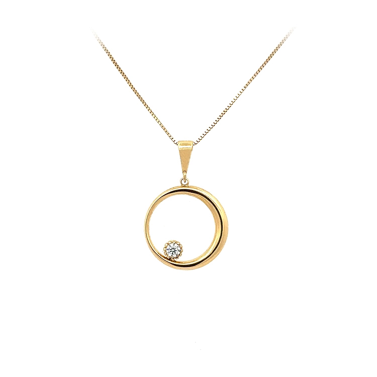Mặt dây chuyền vàng đính đá zircon
