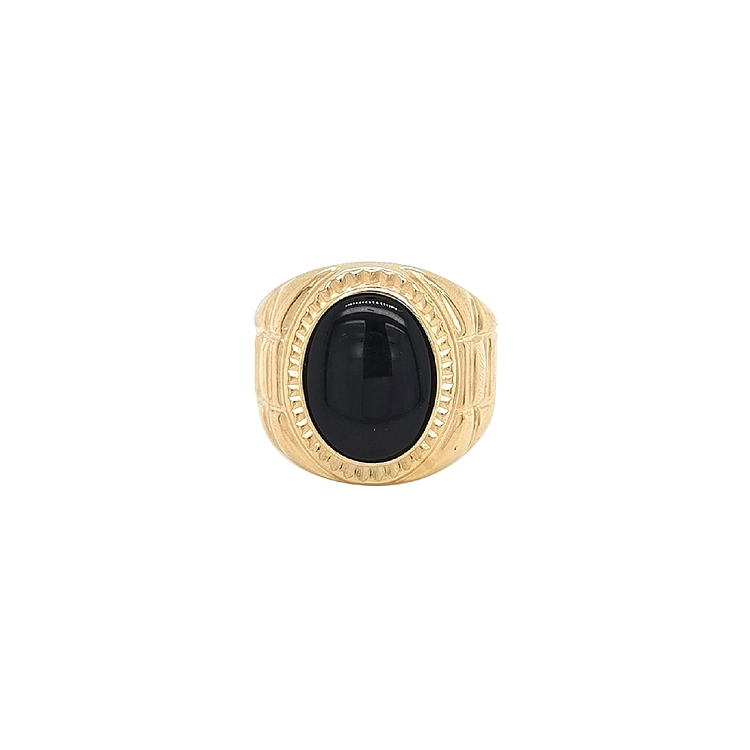 Nhẫn nam vàng có đá onyx
