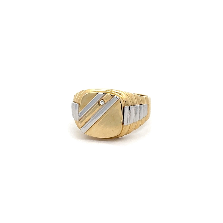 Nhẫn nam đính đá zircon làm từ vàng kết hợp