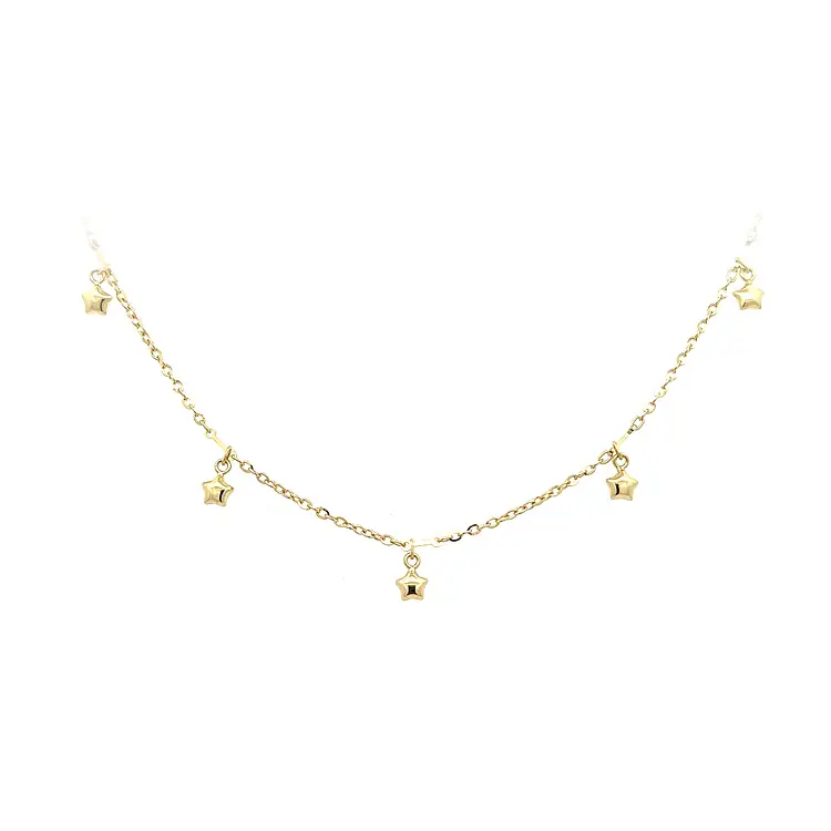 Vòng cổ trẻ em bằng vàng hình sao