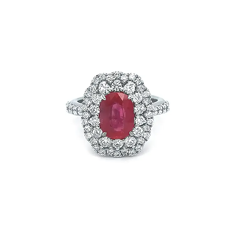 Nhẫn vàng đính ruby và kim cương