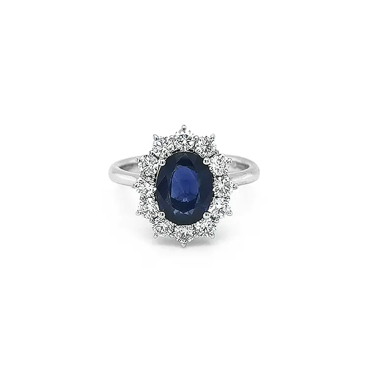 Nhẫn vàng đính sapphire và kim cương