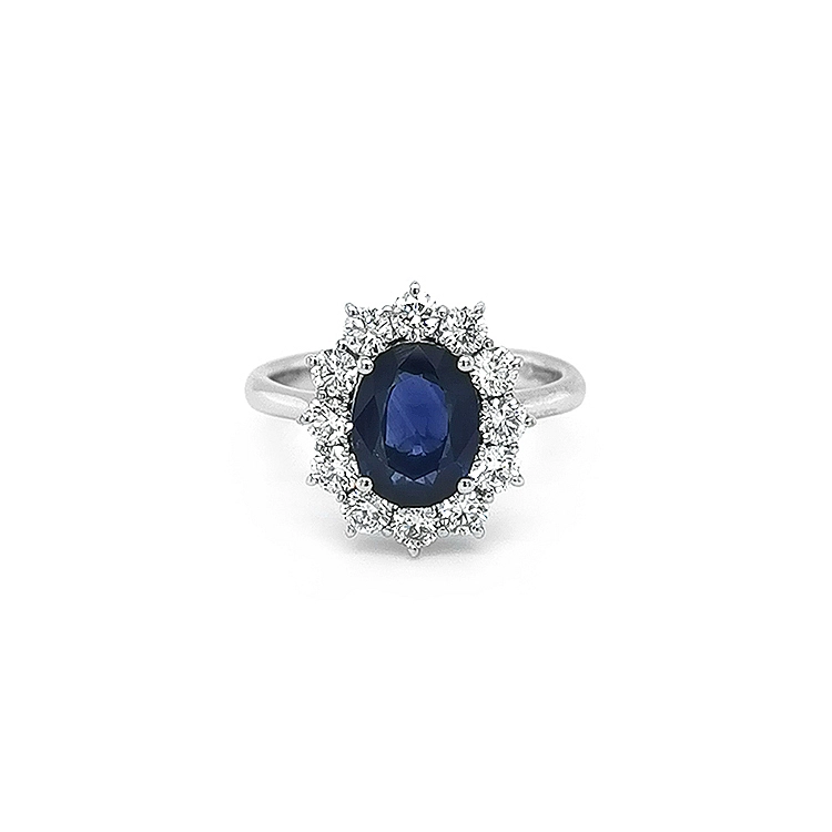 Nhẫn vàng đính sapphire và kim cương