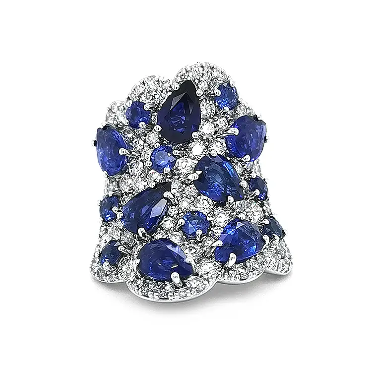 Nhẫn vàng Crivelli đính sapphire và kim cương